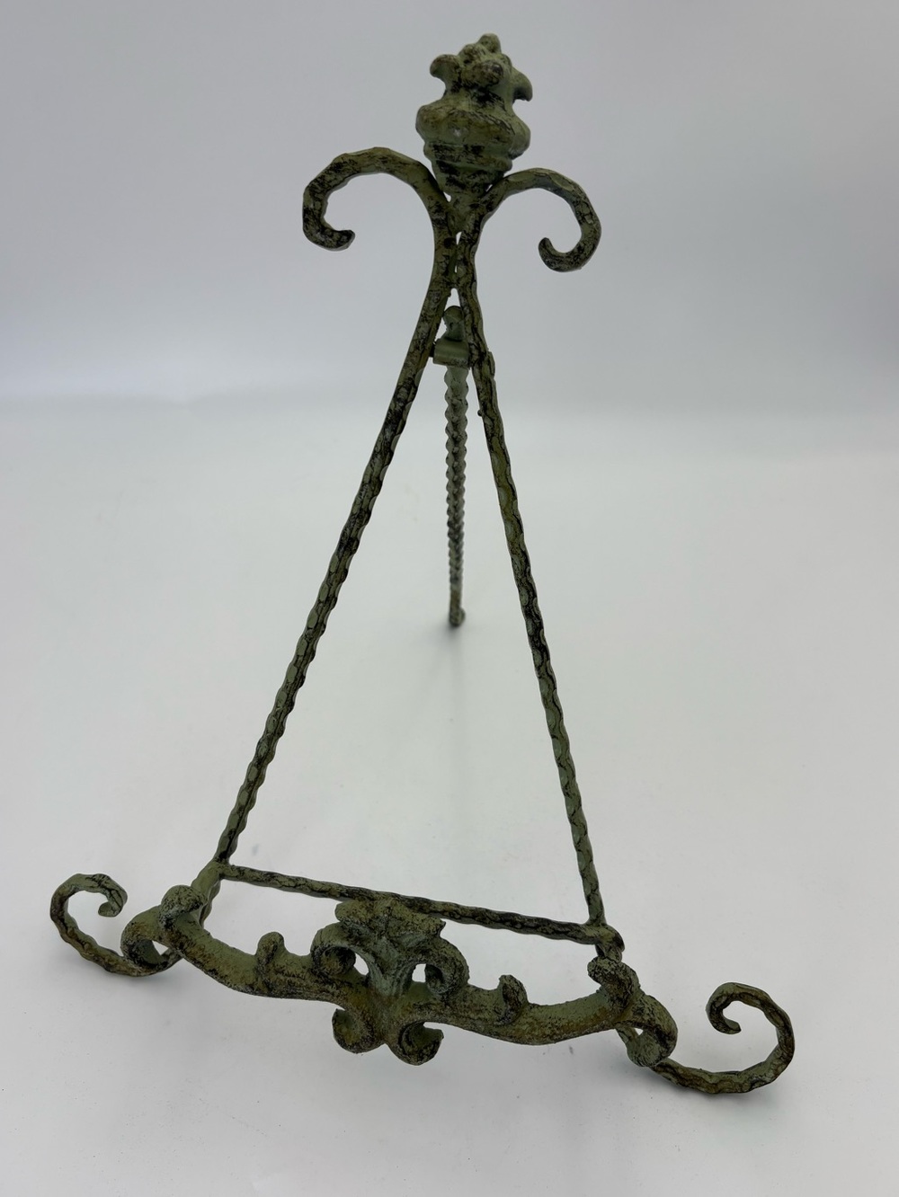 Ornate Metal Display Easel - Verdigris Green and Black Finish